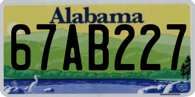 AL license plate 67AB227
