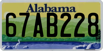 AL license plate 67AB228