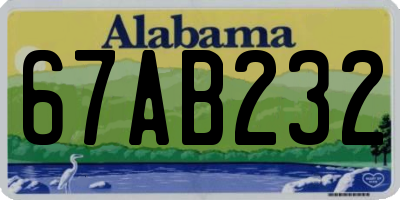 AL license plate 67AB232