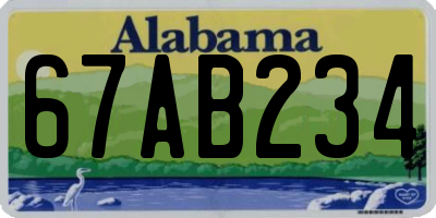 AL license plate 67AB234