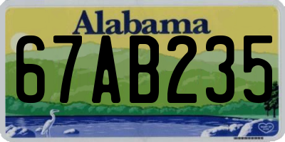 AL license plate 67AB235