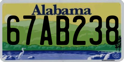 AL license plate 67AB238