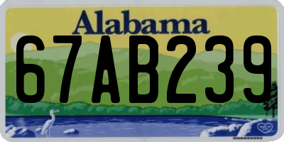AL license plate 67AB239