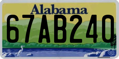 AL license plate 67AB240