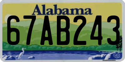 AL license plate 67AB243
