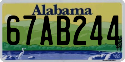 AL license plate 67AB244
