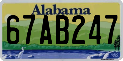 AL license plate 67AB247