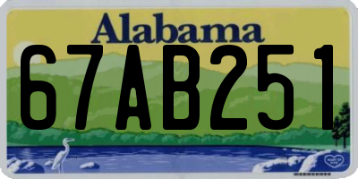 AL license plate 67AB251