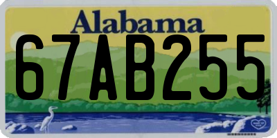 AL license plate 67AB255