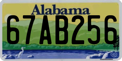 AL license plate 67AB256