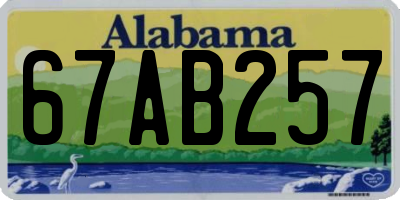 AL license plate 67AB257