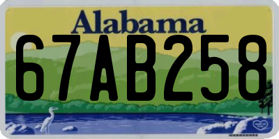 AL license plate 67AB258