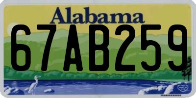 AL license plate 67AB259