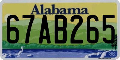 AL license plate 67AB265