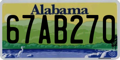 AL license plate 67AB270