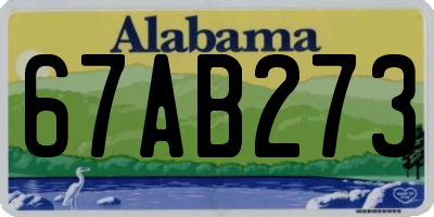 AL license plate 67AB273