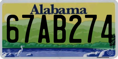 AL license plate 67AB274