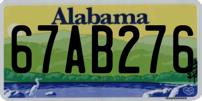 AL license plate 67AB276