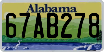 AL license plate 67AB278