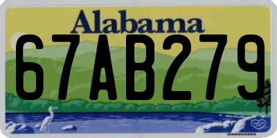 AL license plate 67AB279