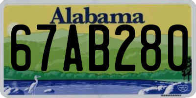 AL license plate 67AB280