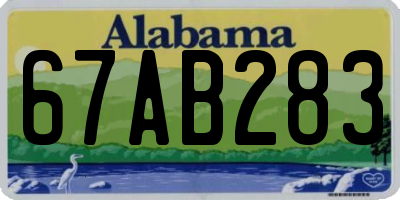 AL license plate 67AB283