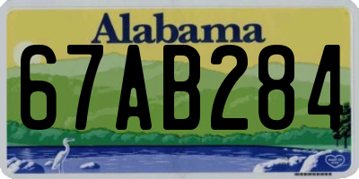 AL license plate 67AB284
