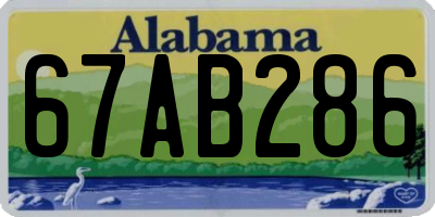 AL license plate 67AB286
