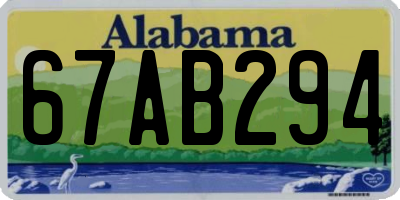 AL license plate 67AB294