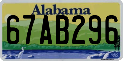 AL license plate 67AB296
