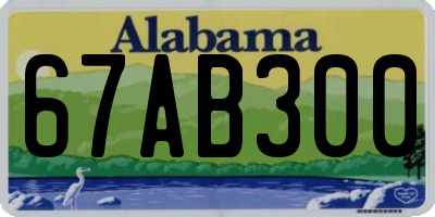 AL license plate 67AB300