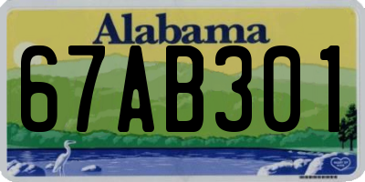 AL license plate 67AB301