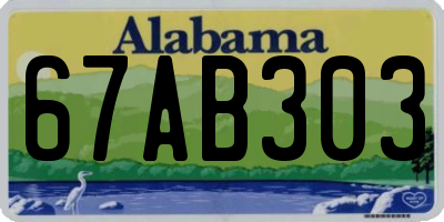 AL license plate 67AB303