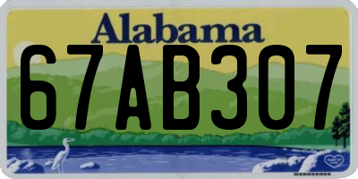 AL license plate 67AB307