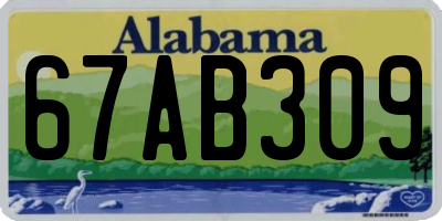 AL license plate 67AB309