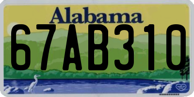 AL license plate 67AB310