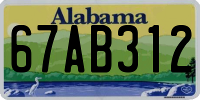 AL license plate 67AB312