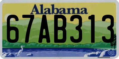 AL license plate 67AB313