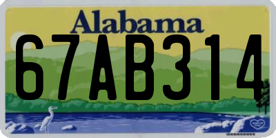 AL license plate 67AB314