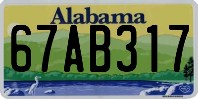 AL license plate 67AB317