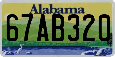 AL license plate 67AB320