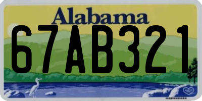 AL license plate 67AB321