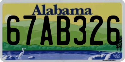 AL license plate 67AB326