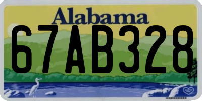 AL license plate 67AB328