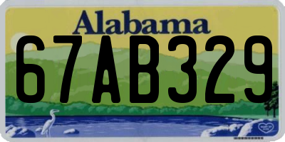 AL license plate 67AB329