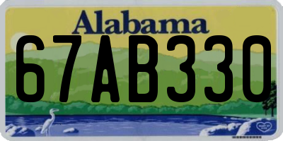 AL license plate 67AB330