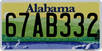 AL license plate 67AB332