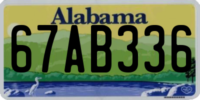 AL license plate 67AB336