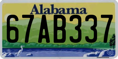 AL license plate 67AB337