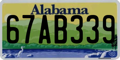 AL license plate 67AB339